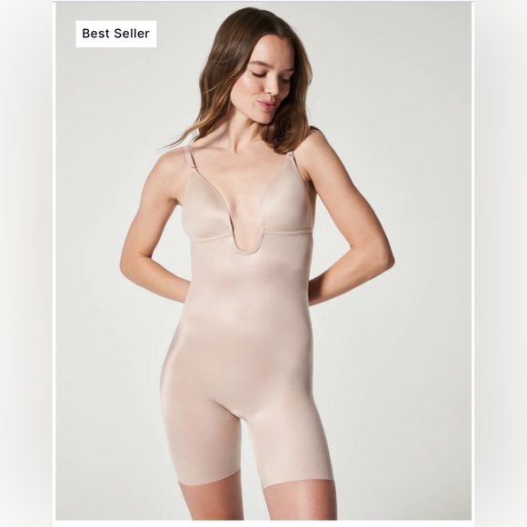 Suit Your Fancy Shaping Plunge Low-Back Mid-Thigh Bodysuit XL - Picture 2 of 3